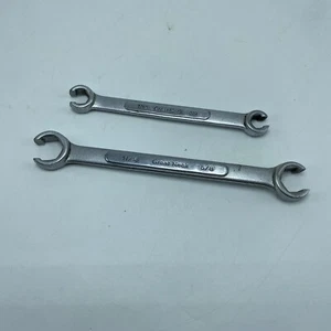 Great Neck Set Of 2 Wrenches 7/16 & 3/8 + 11/16 & 5/8 Drop Forged Vintage - Picture 1 of 12