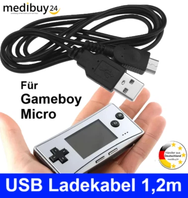 MEDIBUY24 Ladekabel für Nintendo GameBoy Micro USB Kabel Stromkabel GBM Netzteil 1,2m lang