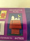 Peanuts Snoopy On House Large Decorative Flag Garden Porch Banner  28” X 44”