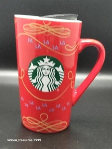 Starbucks Fa La La La 14 fl oz Tumbler Coffee Mug Red With Cap - Picture 1 of 10