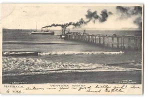 Postal antigua de Ventura, California VENTURA WHARF J.C. Brewster 1906 - Imagen 1 de 2