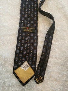NWT ROBERT TALBOTT Best of Class Men's 100% Silk Necktie Geometric Blue/Yellow - Picture 1 of 5