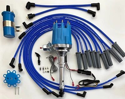 Cadillac 429 1964-1965 pequeña tapa distribuidor Hei + bobina azul + cables de 8,5 mm EE. UU. Foto 1 de 4