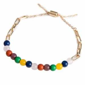 Plunder Design "Riviera" Regenbogenperlen mit Goldkette - Bild 1 von 4