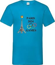 Paris France Games Sport Torch Rings T Shirt Various Colours And Sizes