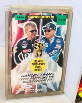 1999 PRESS PASS VIP NASCAR 50 CARD FACTORY SET OPENED 2486 - Image 1 of 4