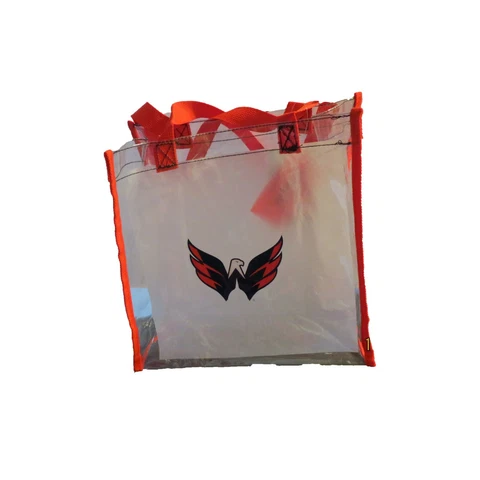 NEW NHL Washington Capitals hockey Clear bag grocery carry on reusable 9" Cover