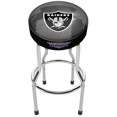 NFL Team Logo Bar Stool Adjustable Swivel Seat High Back Chair Blitz Football - Image 1 of 4
