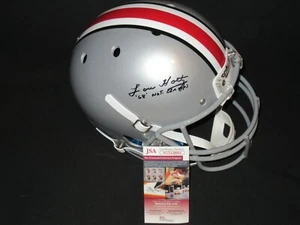 CASCO BUCKEYES TAMAÑO COMPLETO FIRMADO OHIO STATE LOU HOLTZ con 68 Nat Champs JSA CERTIFICADO DE AUTENTICIDAD - Imagen 1 de 5