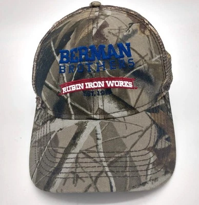Gorra de camionero Berman Bros Rubin Iron Works malla Snapback maderas duras camuflaje ajustable Foto 1 de 4