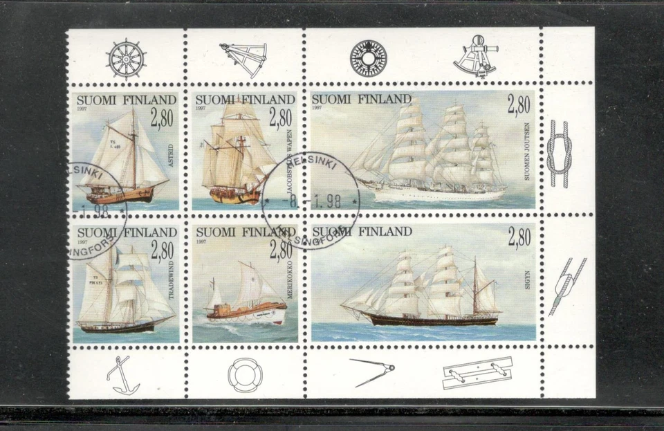 FINLAND - SAILING SHIPS - BOOKLET PANE OF 6 - #1047A - CTO - YR 1997 - image 1 of 1