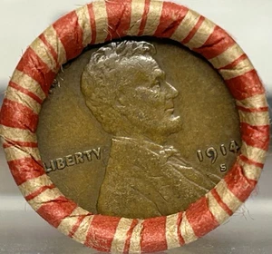 Unsearched Olde Estate Wheat Penny Roll-1914 S/1914 MS End Caps - Picture 1 of 2
