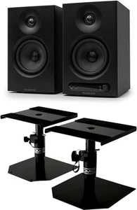 Vulkkano Pro4 Studiomonitore aktiv Bluetooth 80W schwarz ISO Stative Set - Bild 1 von 10