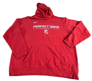 VTG Nike Red Perfect Game Hoodie Large Travis Scott Style Baseball Sweatshirt - Picture 1 of 16