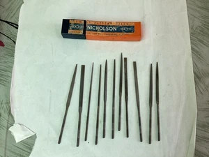 Vintage Nicholson X.F. 6.25" No.2 Files Swiss Pattern Round Handle Needle 11 pcs - Picture 1 of 7