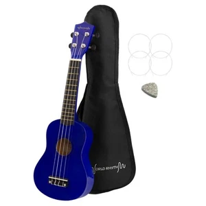 Soprano Ukulele by World Rhythm – Soprano Uke and Gig Bag with Blue Finish - Picture 1 of 5