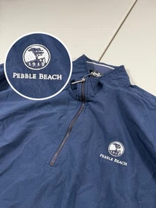 VTG Pebble Beach Sweatshirt Mens XL Golf 1/4 Zip Windbreaker Pullover California - Picture 1 of 12