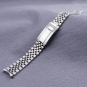 19mm Silver Gold Hollow Curved End Watch Band Jubilee For Seiko 5 SNXS73K1 79K1