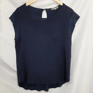 Pleione Navy Blue Sleeveless High Low Top Shirt Blouse Women's Size Medium - Picture 1 of 4