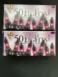 All Hallow's Eve Professional Series Plus Purple 50 String Lights Lot of 2 NEW - Picture 1 of 1