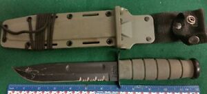 KA-BAR USA 1211 combat fighting knife, olive green composite handle & sheath