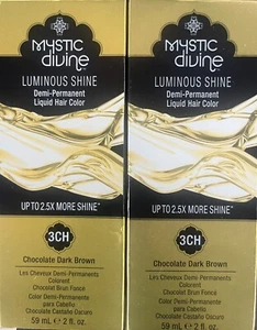 2xMystic Divine 3CH Luminous Shine DemiPermanent Hair Color Chocolate Dark Brown - Picture 1 of 1