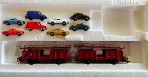 Marklin HO 46132 Deutsche Bahn Transport Car w/ 8 Automobiles VW New In Box - Picture 1 of 4