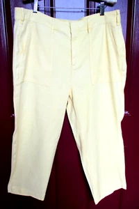 CLEARANCE NYDJ Pants Yellow Size 12 Linen Viscose Blend Pockets Machine Wash - Picture 1 of 6