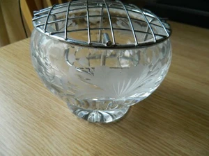 Royal Brierley Glass Rose Bowl Beautiful Full Lead Crystal Vase etch vintage - Picture 1 of 7
