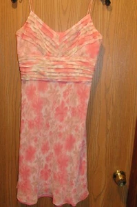 Loft rosa Blumen 100 % Seide Spaghettiträger gefüttert Kleid Größe 6 - Bild 1 von 9
