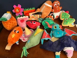 Custom Lot of 14 Bark Dog Toys Football Turkey Corn Dog Dragon Ramen Pie - Picture 1 of 22