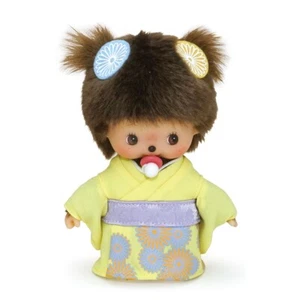 256372 Monchhichi Baby Bebichhichi S Size Kimono Plush Chrysanthemum Girl ~ RARE - Picture 1 of 4