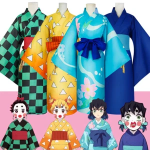 Cosplay Demon Slayer Season 2 Tanjirou Kamado Agatsuma Costumes Kimono Dresses - Picture 1 of 16