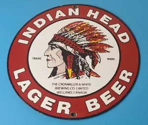 Vintage Indian Head Bier Schild - Erwachsene Getränk Lager Brauen Porzellanschild - Bild 1 von 15