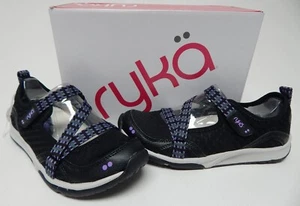 Ryka Kailee Size 6 W WIDE EU 36 Women's Adjustable Mary Jane Slip-On Shoes Black - Picture 1 of 11
