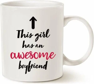 Girlfriend Xmas Gift Mug - This Girl Has An Awesome Boyfriend Valentines Mug - Picture 1 of 3