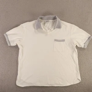 Bullock & Jones Shirt Mens L White 100% Cotton Contrast Collar Pocket Italy - Picture 1 of 11