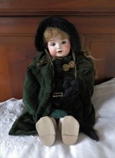 Beautiful Antique Theodor Recknagel Bisque Head German Doll 19" 