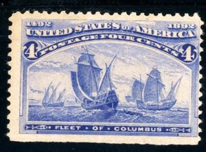 USAstamps Unused FVF US 1893 Columbian Expo Fleet of Columbus Scott 233 OG MNH - Picture 1 of 2