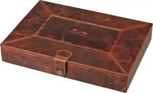HUMIDOR DE CIGARROS PASSATORE/CUERO MARRÓN ANTIGUO PARA ALREDEDOR DE 8-10 CIGARROS - Imagen 1 de 3