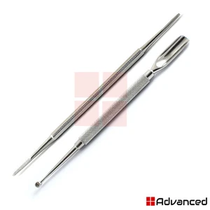 Set Of 2 Professional Cuticle Pusher Spoon Gouge Finger Nail File Double Ended - Picture 1 of 3