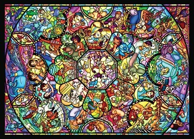 Jigsaw Puzzle 500pcs Stained Art Disney All Stars Stained Glass D500-457 - Image 1 of 4