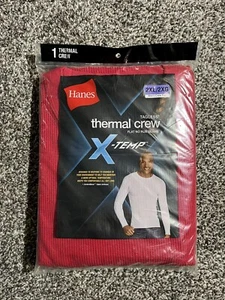 New Hanes Men's Henley Shirt FreshIQ X-Temp Colorblock Long-Sleeve two tone, 2XL - Picture 1 of 2