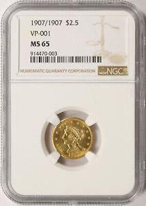 1907/1907 VP-001 Gold $2.5 Liberty NGC MS65