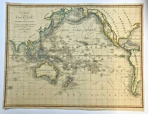 OCEANIA 1821 AMBROISE TARDIEU 19e CENTURY LARGE ANTIQUE ENGRAVED MAP - Picture 1 of 12