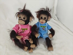 Ashton Drake Monkey Doll Double Trouble Chimpanzees Life Like He She Did It - Picture 1 of 17