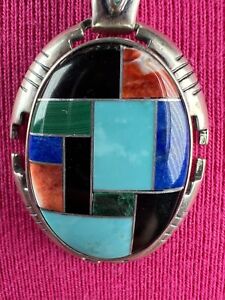 Carolyn Pollack 925 Sterling Silver Relios Necklace Multi-Gemstone Turquois Vtg