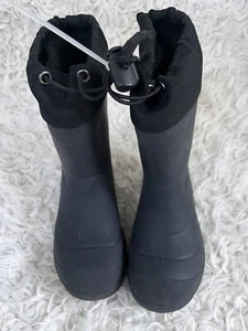Kamik Kids Black Rain Boots Snow Boots Rubber Size 12 Drawstring Closure - Picture 1 of 7