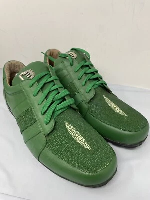 David Eden Genuine Stingray Lizard Leather Oxford Shoes Men’s Size 11 Green Rare - Image 1 of 4
