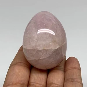123.1g, 2.1"x1.6", Natural Gemstone Pink Rose Quartz Egg Crystal @India, B34467 - Picture 1 of 13